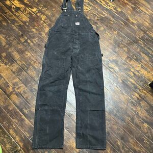 Round House black painters duck 38 farmer streetwear overalls